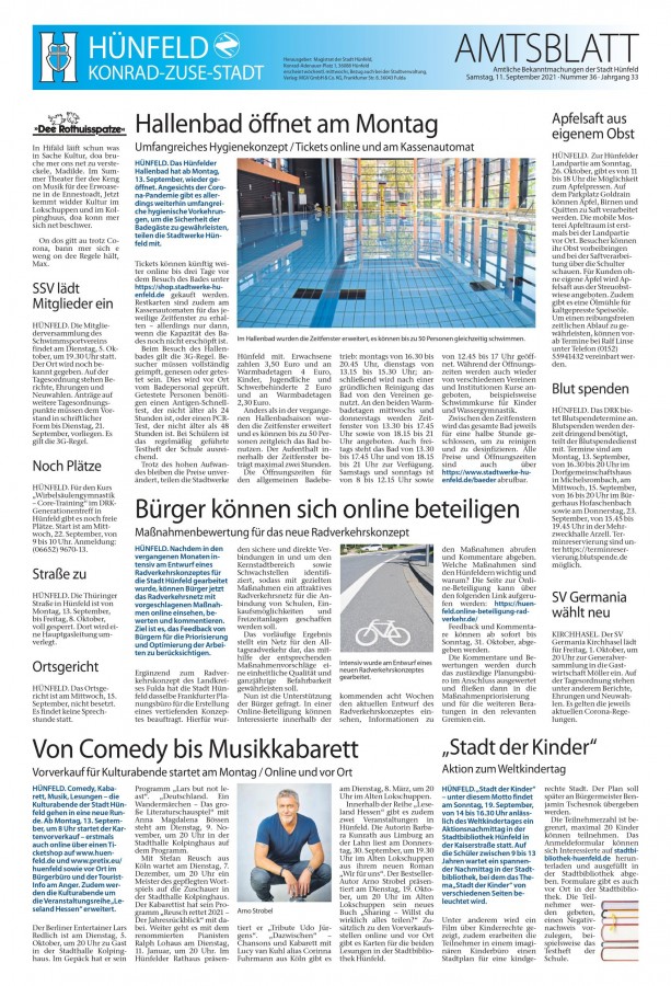 Amtsblatt vom 11. September 2021