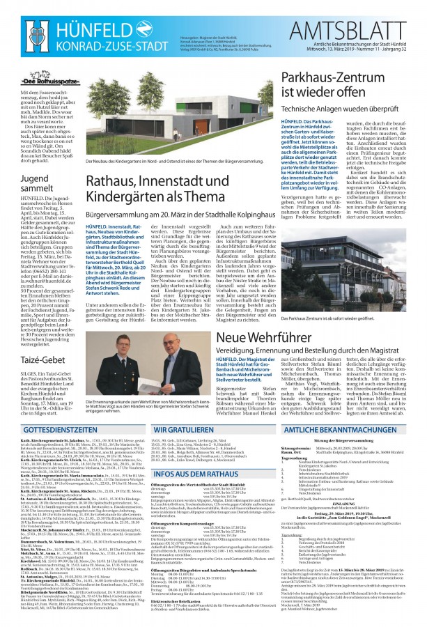 Amtsblatt vom 13.03.2019
