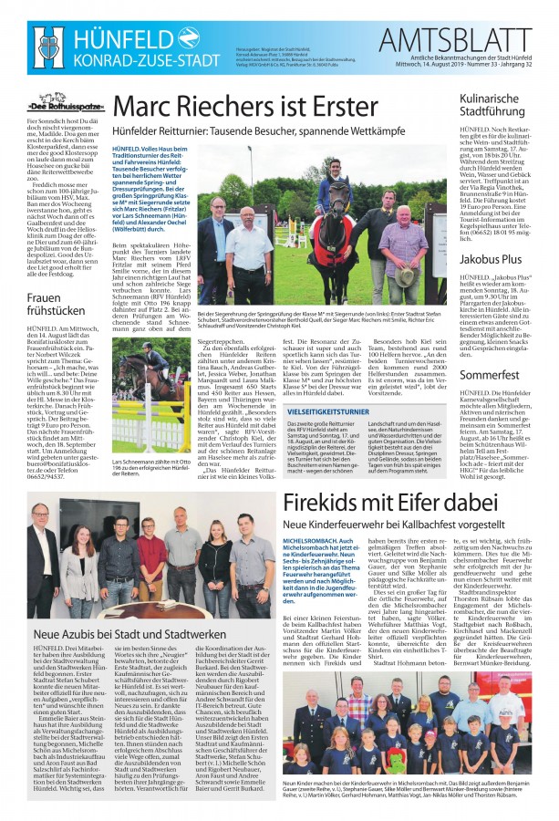 Amtsblatt vom 14. August 2019