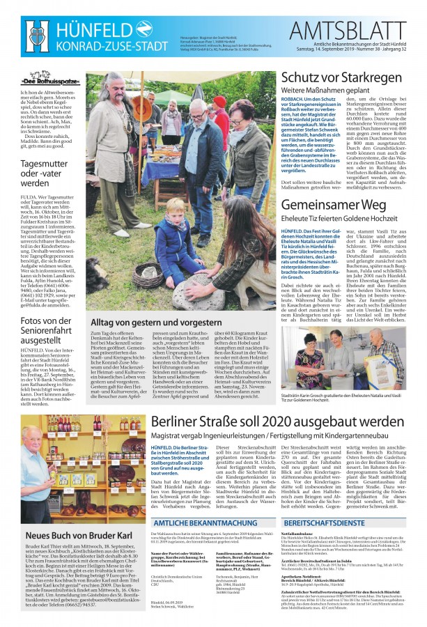 Amtsblatt vom 14. September 2019