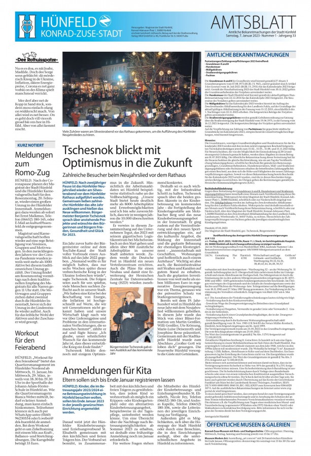 Amtsblatt vom 7. 1. 2023