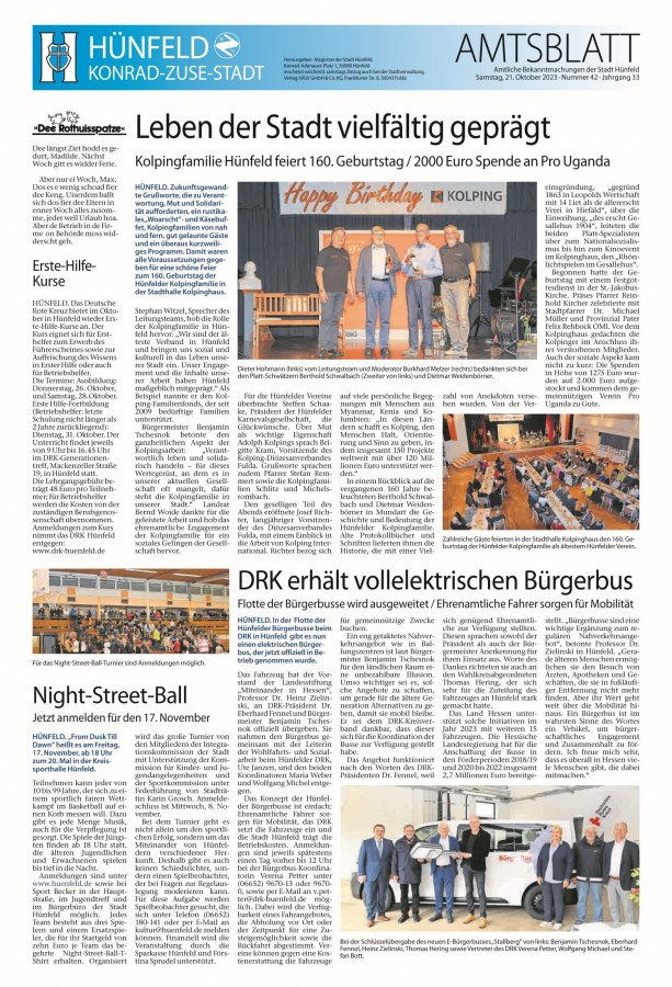Amtsblatt vom 21. Oktober 2023