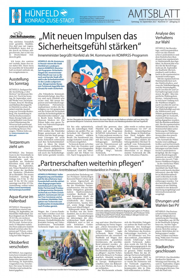 Amtsblatt vom 18. September 2021