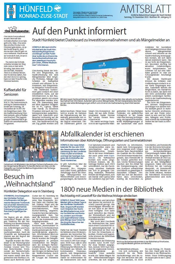 Amtsblatt vom 10. Dezember 2022