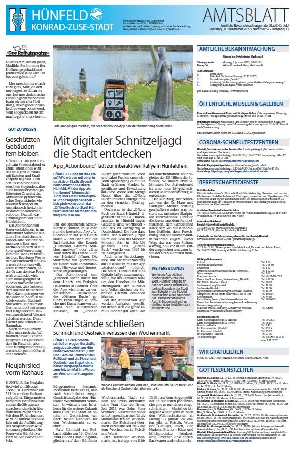 Amtsblatt vom 31. Dezember 2022