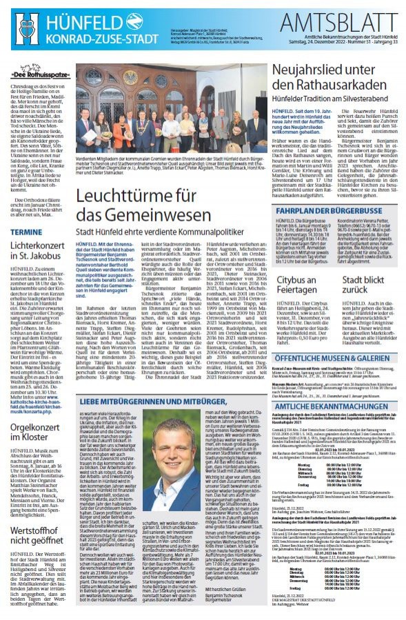 Amtsblatt vom 24. Dezember 2022