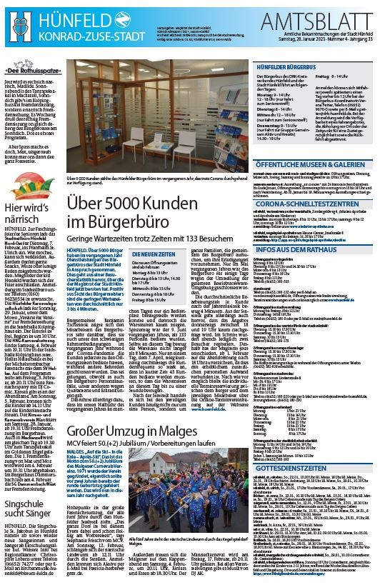 Amtsblatt vom 28. Januar 2023