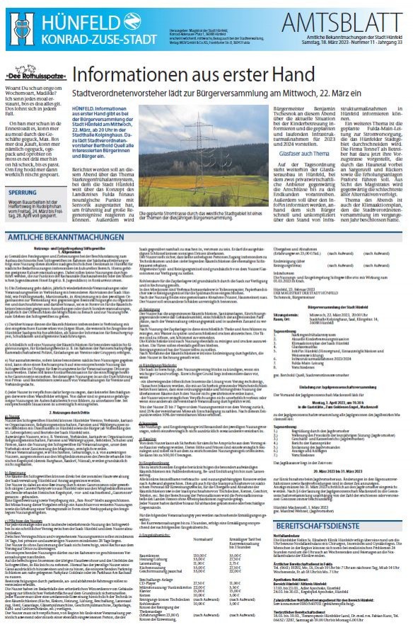 Amtsblatt vom 18. März 2023