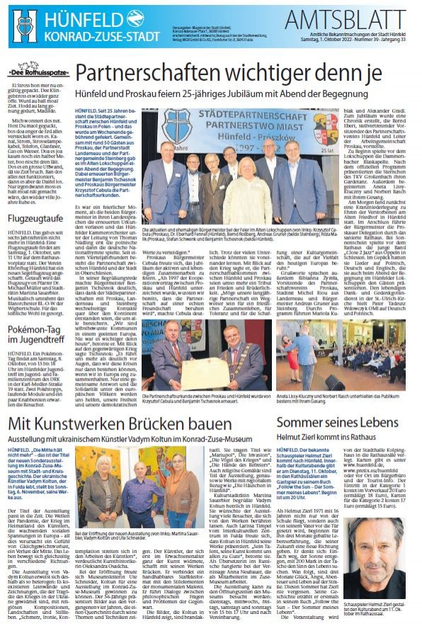 Amtsblatt vom 1. Oktober 2022