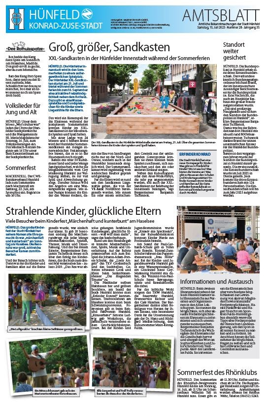 Amtsblatt vom 15. Juli 2023