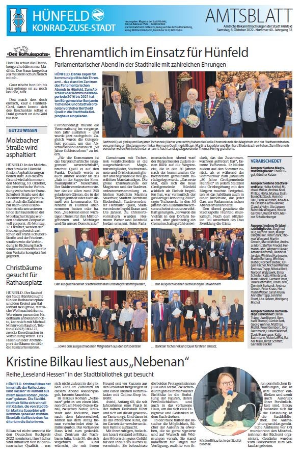 Amtsblatt vom 8. Oktober 2022