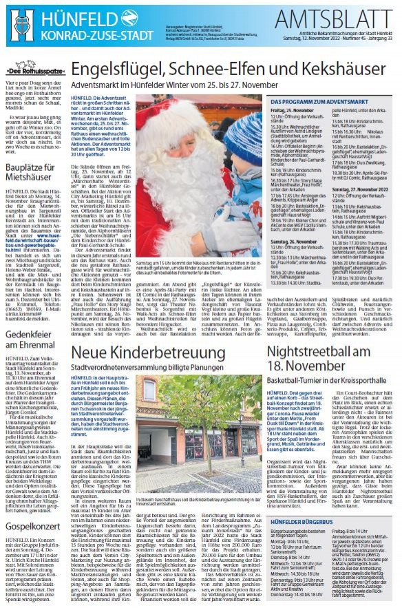 Amtsblatt vom 12. November 2022