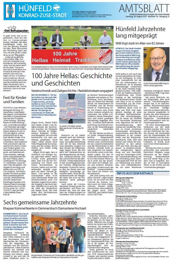 Amtsblatt vom 28. August 2021