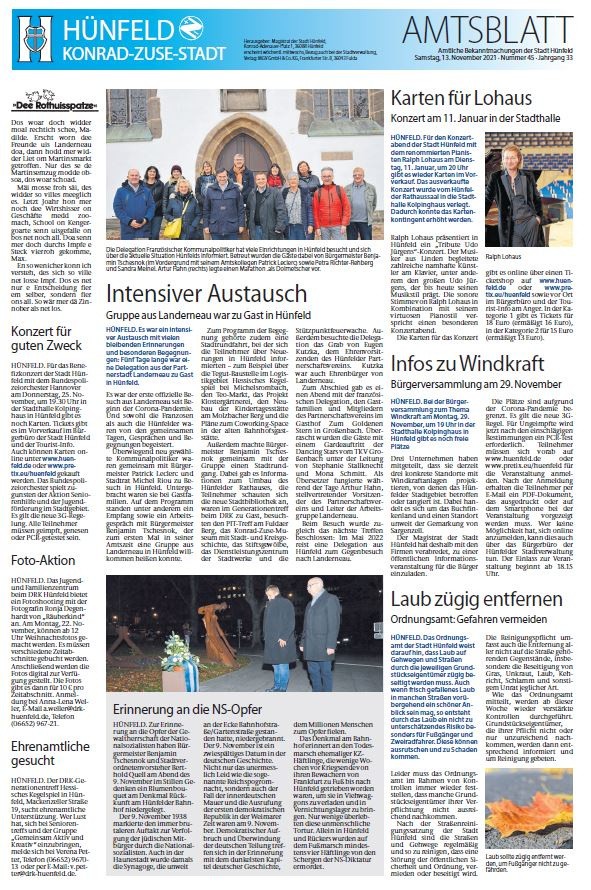 Amtsblatt vom 13. November 2021