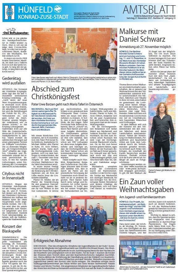 Amtsblatt vom 27. November 2021