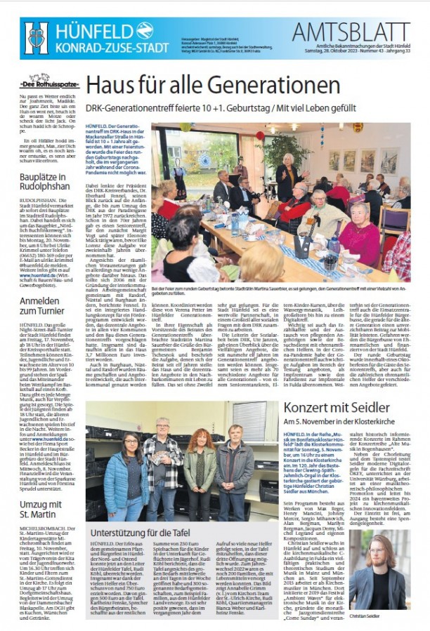 Amtsblatt vom 28. Oktober 2023