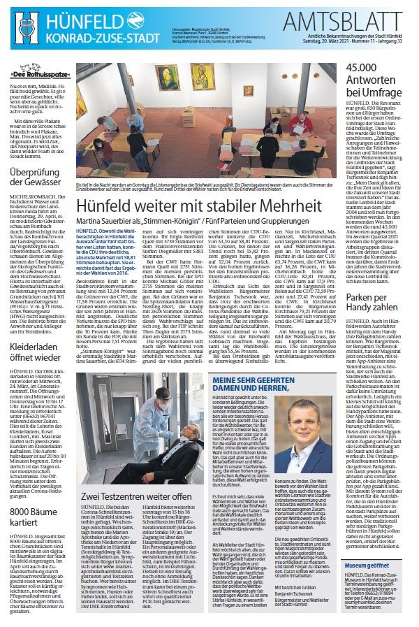 Amtsblatt vom 20. März 2021