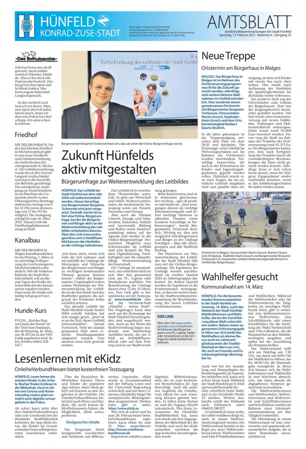 Amtsblatt vom 13. Februar 2021