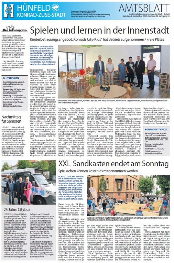 Amtsblatt vom 9. September 2023