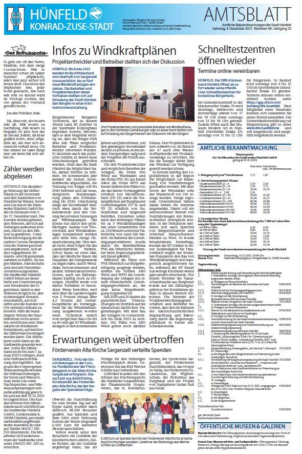 Amtsblatt vom 4. Dezember 2021