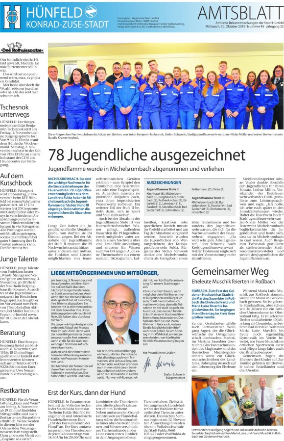 Amtsblatt vom 30.10.2019