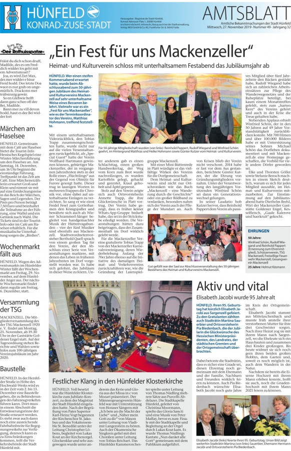 Amtsblatt vom 27.11. 2919