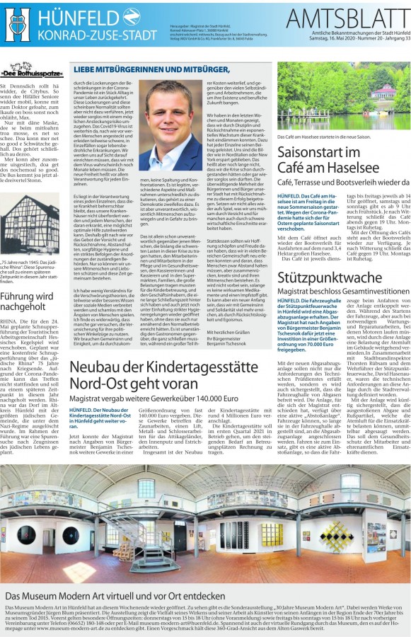 Amtsblatt vom 16. 5. 2020