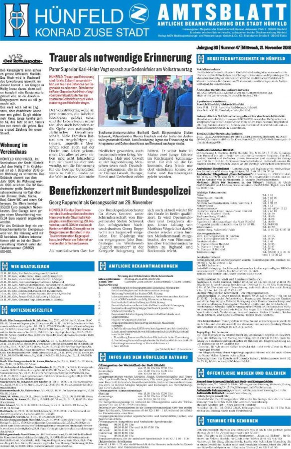 Hünfelder Amtsblatt vom 21.11.2018