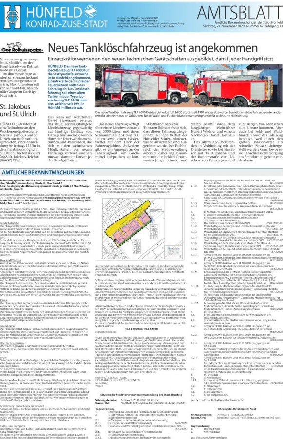 Amtsblatt vom 21.11.2020